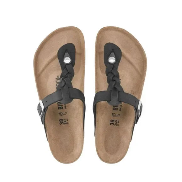 Birkenstock Gizeh Braided - Black Leather Sandals - Picture 3 of 3